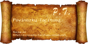 Povinszky Tacitusz névjegykártya